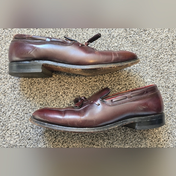 JOHNSON & MURPHY ARISTOCRATS ALL LEATHER DARK BURGUNDY SLIP ON Mens Size 8 - Picture 4 of 11